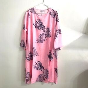 Misslook pink lightweight lounge dress summer beach size XL NWOT3/4 bell sleeve